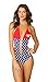 DC Comics Wonder Woman Stars Knot Plunge Monokini Bathing Suit XL