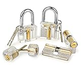 Hancel 6-Pack Lock Set Transparent Training Cutaway Crystal Pin Tumbler Keyed Padlock for Locksmith Practice (6-pack)