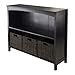 Winsome Terrace Shelving, 3 Small Baskets, Dark Espresso