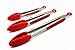 Kitchen Food Tongs (Set of 3) - 100% Stainless Steel with Non-slip Silicone Grip - 7