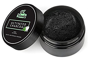 Natural Activated Charcoal Teeth Whitening, New Formula Natural Powder Black Powder Organic Toothpaste More Effective -Mint Flavor-With Gift Free 4 Teeth Whitening Strips by OK-Beauty