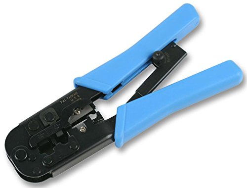 Duratool 3-in-1 Ratchet Crimping Tool for Modular Plugs | Cuts, Strips & Crimps RJ45, RJ12, RJ11, 190mm