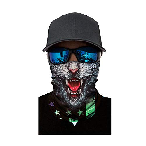 Patriotic Face Sun Mask, Vintage Animal Skull Flag Print Neck Gaiter Headwear, Magic Scarf, Balaclava, Bandana Headband(A2)