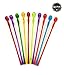 10 Inches Assorted Colors Swizzle Sticks Mixing Spoons Cocktail Shaker Spoons Barware Stirring Spoons, Pack of 10