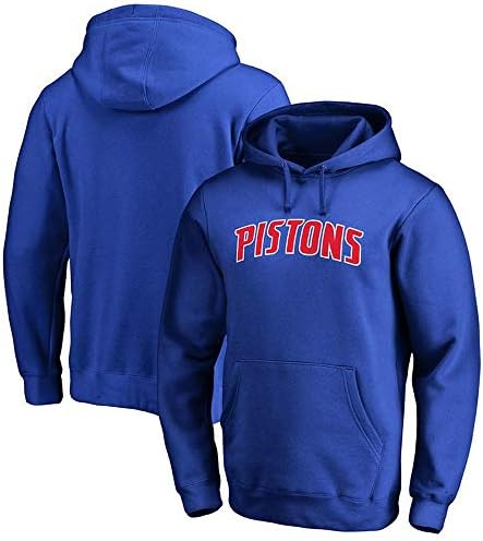 KSITH Men's Hoodie Detroit Pistons Basketball Micro-plus Velvet Sweater Team Hooded Pullover Loose Coat Sports T-shirt