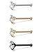 Jstyle 22G 4 Pcs Stainless Steel Nose Studs Rings Piercing Body Jewelry 1.5mm 2mm 2.5mm 3mm