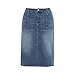 MSSHE Women's Plus Size High Waist Stretchy Pencil Denim Midi Skirt