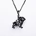 Coolrunner Vintage French Bulldog Necklace Women Lovely Puppy Bull Dog Statement Necklace (Black)