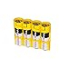 Storacell by Powerpax Slimline AA Battery Storage Caddy, Yellow - Holds 4 Batteries (Not Included)
