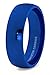 Mens Wedding Band Tungsten Ring 8mm Blue Polished Dome Comfort Fit
