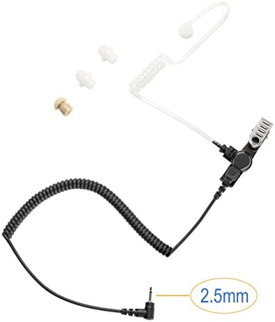 Listen Only Earpiece with 2.5mm Audio Plug & Quick Disconnect Acoustic Tube