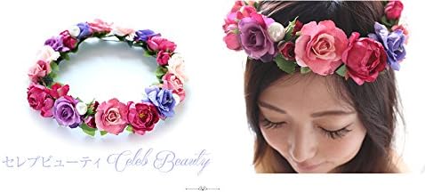 Amazon 花冠 セレブビューティー 可愛い花冠 花かんむり ウエディング 結婚式 ヘアアクセサリー ５６センチ ファッション小物 通販