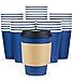 Glowcoast Disposable Coffee Cups With Lids - 12 oz To Go Coffee Cup (90 Pack). Travel Cups Hold Shape With Hot Drinks, No Leaks! Paper Cups with Insulated Sleeves Protect Fingers!