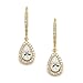 Mariell 14K Gold Plated Pear-Shaped Cubic Zirconia Drop Bridal Earrings with Pave CZ Dangles