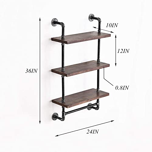 DR.IRON Industrial Pipe Wall Bathroom Shelf Rustic Bathroom Shelves