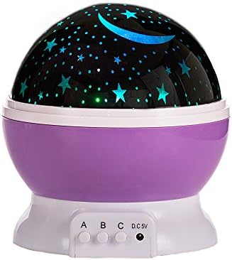 Star Sky Night Lamp SKstore - Concepts Moon and Star Projection - Baby Lights 360 Degree - Rotating Cosmos with LED Timer Auto-Shut Off, Color Changing, USB Cable Plug for Bedroom