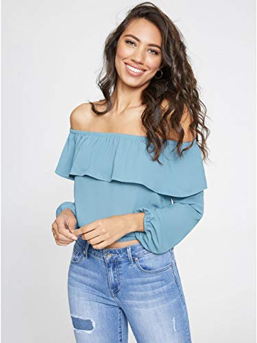 G by GUESS Women's Emmaline Ruffle Off-The-Shoulder Top