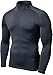TSLA CLSL Men's Thermal Wintergear Compression Baselayer Mock Long Sleeve Shirt, Zet Zero Winter(t32) - Charcoal, Medium