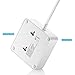 USB C Surge Protector Power Strip,TESSAN 3 Outlets Mountable Flat Plug Charging Station with 3 USB Ports+ Type C port(Total 30W/6A) 5 Ft Cord Desktop Dock & Charging Stand Organizer -White