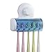 MCART Toothbrush Holder with Self Adhesive Suction Cup Easily Wall Mounted 5 Toothbrush Storage Set with Cover