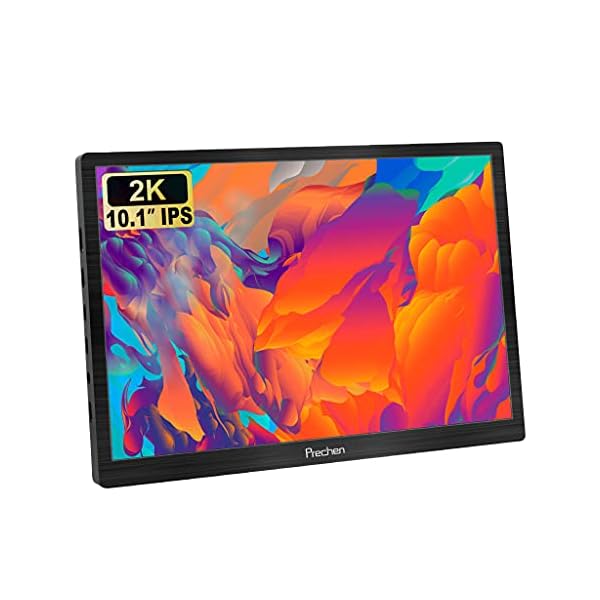 2K-Portable-Monitor-Prechen-101-Inch-QHD-2560x1600-Small-Monitor-IPS-Screen-with-HDMIUSB-CType-c-Interface-Mini-Monitor-Dual-Built-in-Speakers-Portable-Gaming-Monitor-for-PS3PS4XboxPCLaptop 2K Portable Monitor, Prechen 10.1 Inch QHD 2560x1600 Small Monitor IPS Screen with HDMI/USB-C/Type-c Interface, Mini…