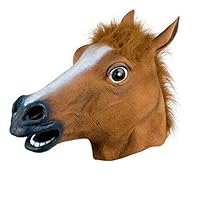 Yalehabi Creepy Horse Head Latex Mask Face Rubber Mask for Halloween Festival