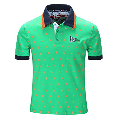 Click Here to See More Images NREALY Men Block Casual Button Splicing Pullover Short Sleeve T-shirt Top Blouse Tee(X-Large, Green)