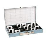 Logan Electric Slide File, Archival Metal Storage Box Holds 750 2x2 Mounted Slides in Groups of 25 in Styrene Inserts.