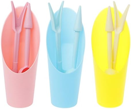 Hiking!3 Pcs Garden Tools Set-Plastic Colorful Shovel Dibber Widger Utility Soil Scoop (yellow)