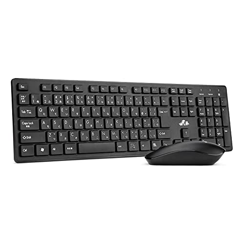 Rii ワイヤレスキーボード 無線 フルキーボード マウス セット 108キー日本語JIS配列 テンキー付き 無線2.4G 簡単接続（レシーバー付属） 電池型 RK200
