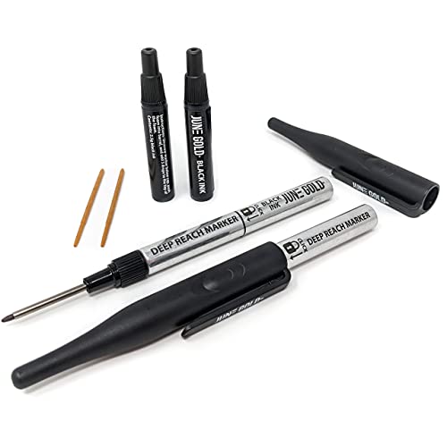 June Gold 2 Black Deep Reach Markers, 2 Ink Refill