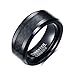 Heraculs 8MM Tungsten Carbide Ring for Man Black Carbon Fiber Inlay Polish Edges Wedding Engagement Band Ring Size 7-15
