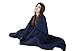 YnM Exclusive Weighted Blanket, Soothing Cotton, Smallest Compartments with Glass Beads, Bed Blanket for One Person of 140lbs, Ideal for Twin/Full Bed (48x72 Inches, 15 Pounds, Navy)