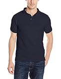 IZOD Uniform Young Men's Short Sleeve Pique Polo, Navy, Large
