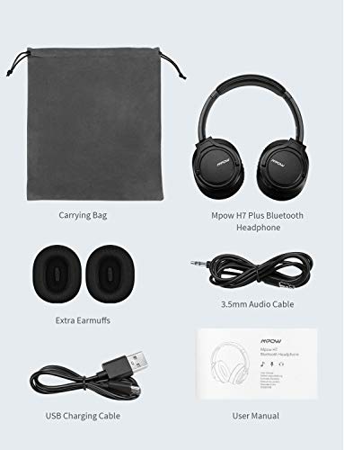 قیمت و خرید هدفون بلوتوث باس بلوتوپ Mpow H7 Plus APTX بالای گوش ، 18 ساعت  هدفون بی سیم هدفون بی سیم ، گوش قابل تعویض قابل تعویض ، هدفون بلوتوث CVC6.0