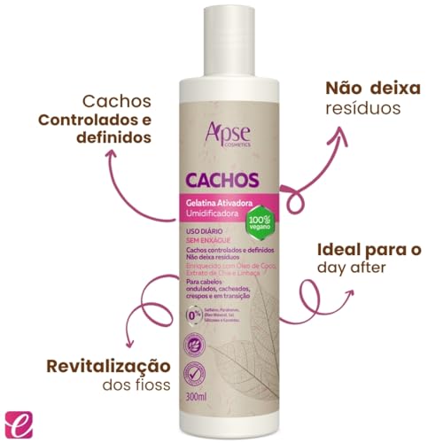 Kit Finalizadores com Gelatina 500ml e Ativador e Modelador de Cachos 1L Apse Cosmétics - 2 Itens