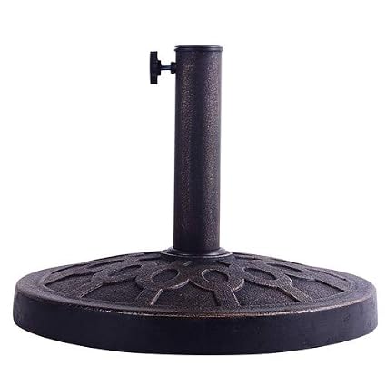 Outsunny Round Decorative Patio Umbrella Stand Base 20 55 Lb Black Garden Outdoor Cjp Org In