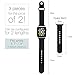 Apple Watch 38mm Band, ClockChoice Silicone Strap Sport Replacement Kit for iWatch, BLACK| Bonus Case Included | No adapter needed | Includes 3 Pieces, for 2 Lengths | For Women and Men Use