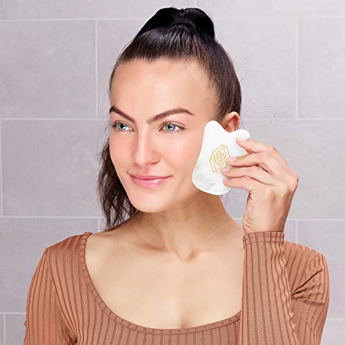 ILLUMINA BEAUTY Gua Sha Facial Tool, Unique 4-Edge Guasha Tool For Face, Jade Gua Sha Stone, Lymphatic Drainage Face… - Image 6