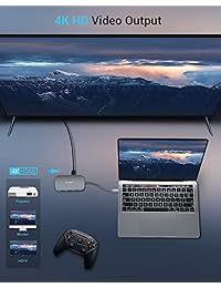 Tubo USB C, Hub tipo C 8 en 1 con puerto Ethernet, 4 K USB C a HDMI, 2 puertos USB 3.0, 1 puerto USB 2.0, lector de tarjetas SD TF, suministro de energía USB C, portátil para Mac Pro y otros portátiles tipo C