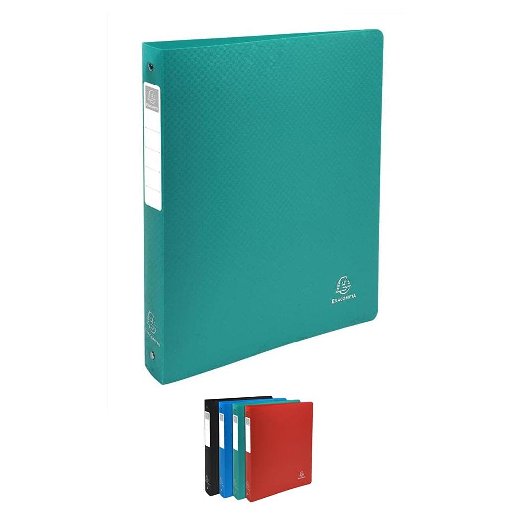 Exacompta - Ref. 51390E - 1 Rigid binder with OPAK label - 4 round rings, diameter 30 mm - Spine 40 mm - External dimensions: 32 x 26.8 cm - Format to file A4 Maxi - 4 random colors
