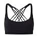 Queenie Ke Women's Yoga Bra Light Support Cross Back Wirefree Pad Soft Size XL Color Black Across