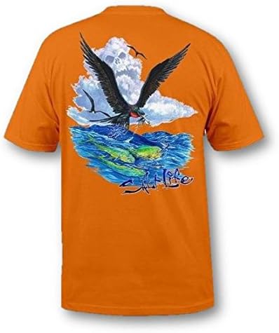 Salt Life Mens Graphic Short Sleeve Pocket Tee Shirt (Medium, Man O War - Tangerine)