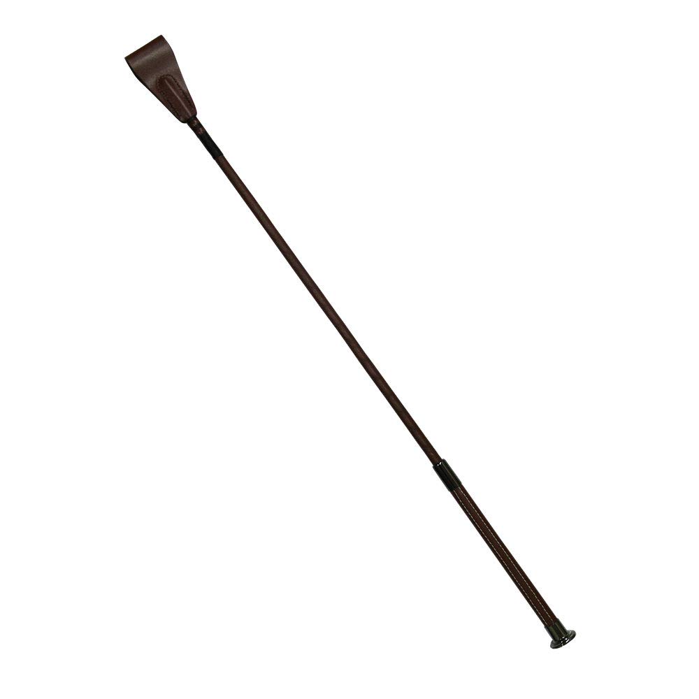 Snowbee Horse and Pony Riding Whip, Brown - High-Quality Equestrian Horse Riding Whip With Sewing Line Leather Handle & K-Style Thicker Leather Keeper - Size 65cm