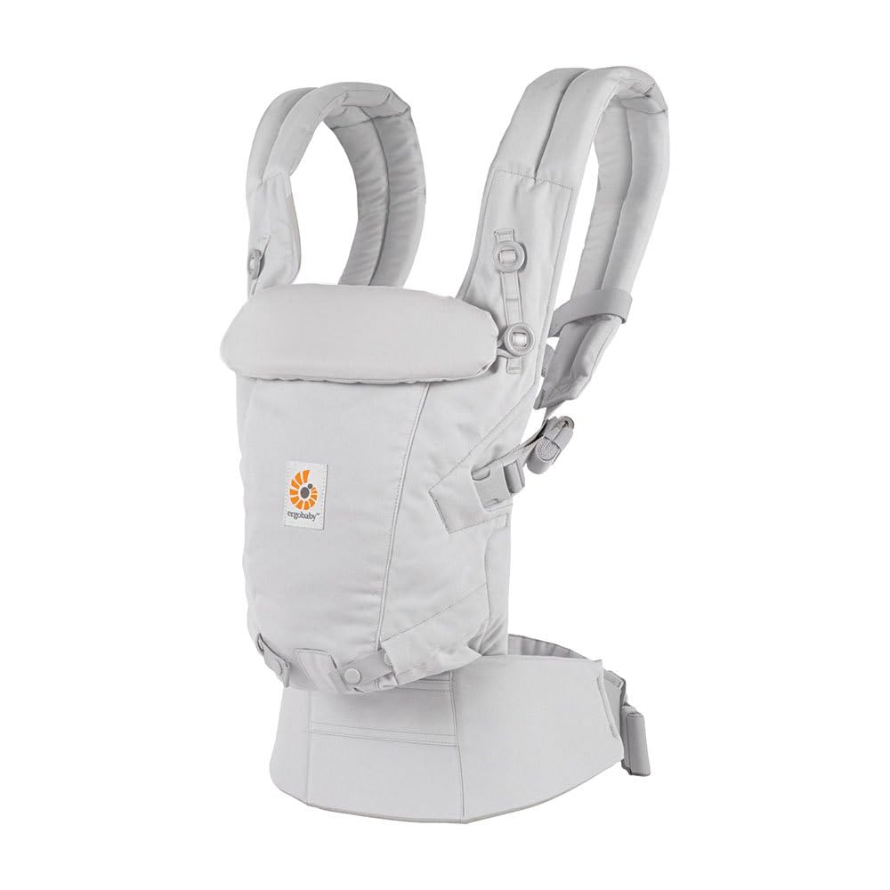 Ergobaby Adapt Carrier for Newborns, from Birth, 3 Positions, SoftTouch Cotton, Ergonomic Baby Front-Inward and Back Carry Position, Pearl Grey