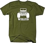 Willys Jeep Military CJ TJ JK Flat Fenders Split Grill Mens T Shirt - Xlarge