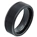 Jewelista Mens 8mm Black Ceramic Satin Finish Beveled Edge Band