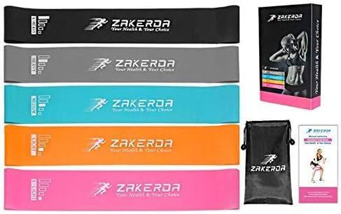 Flagshow Resistance Loop Bands,Exercise Bands, Booty Bands,Premium Latex Mini Exercise Bands for Stretching, Yoga, Home Fitness,Set of 5 with Carry Bag and Instruction Guide
