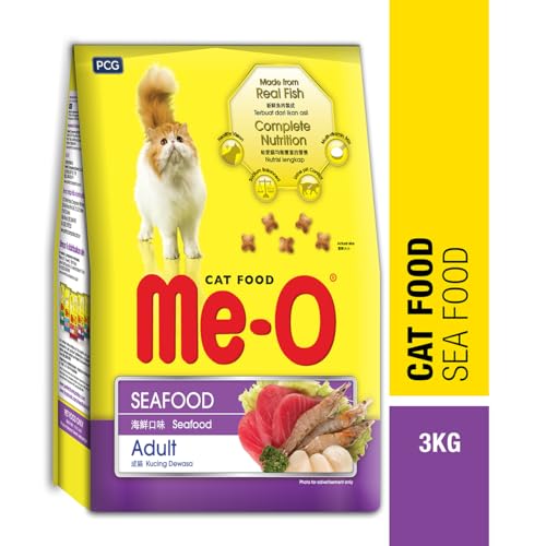 Me-O Adult Dry Cat Food, Seafood Flavor, 3 Kg 1
