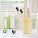 Bamboo Toothbrush, Biodegradable Soft Bamboo Charcoal Toothbrushes (BPA Free), 4 Pack Eco Friendly Natural Organic Toothbrush, Individually Numbered - 100% Smooth Bamboo Handle Tooth brushes